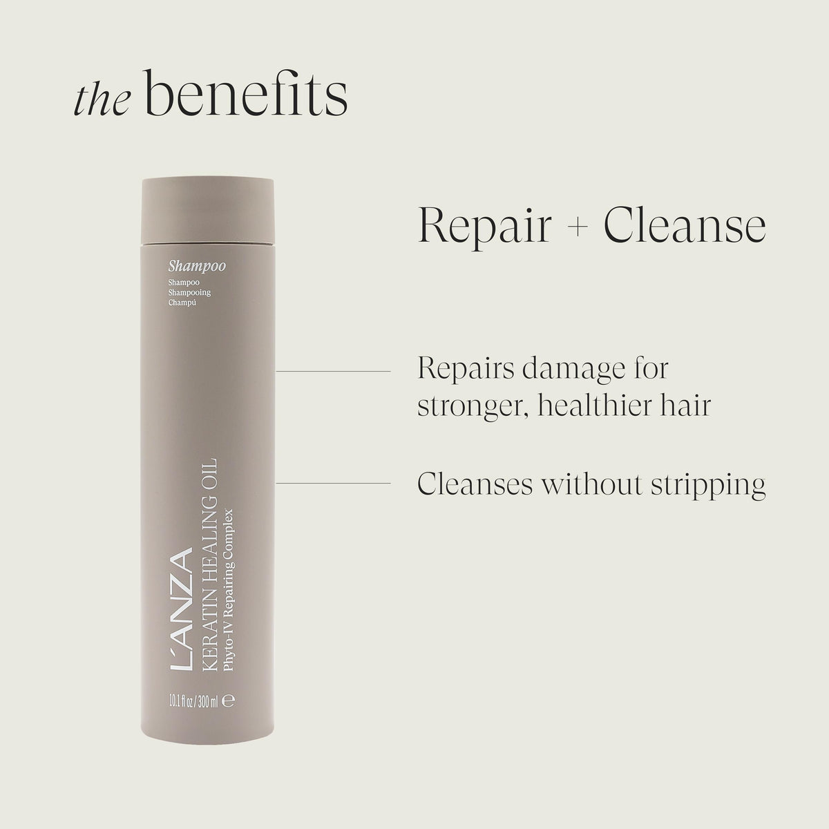 L’ANZA conditioner pouring texture illustrating detangling benefit