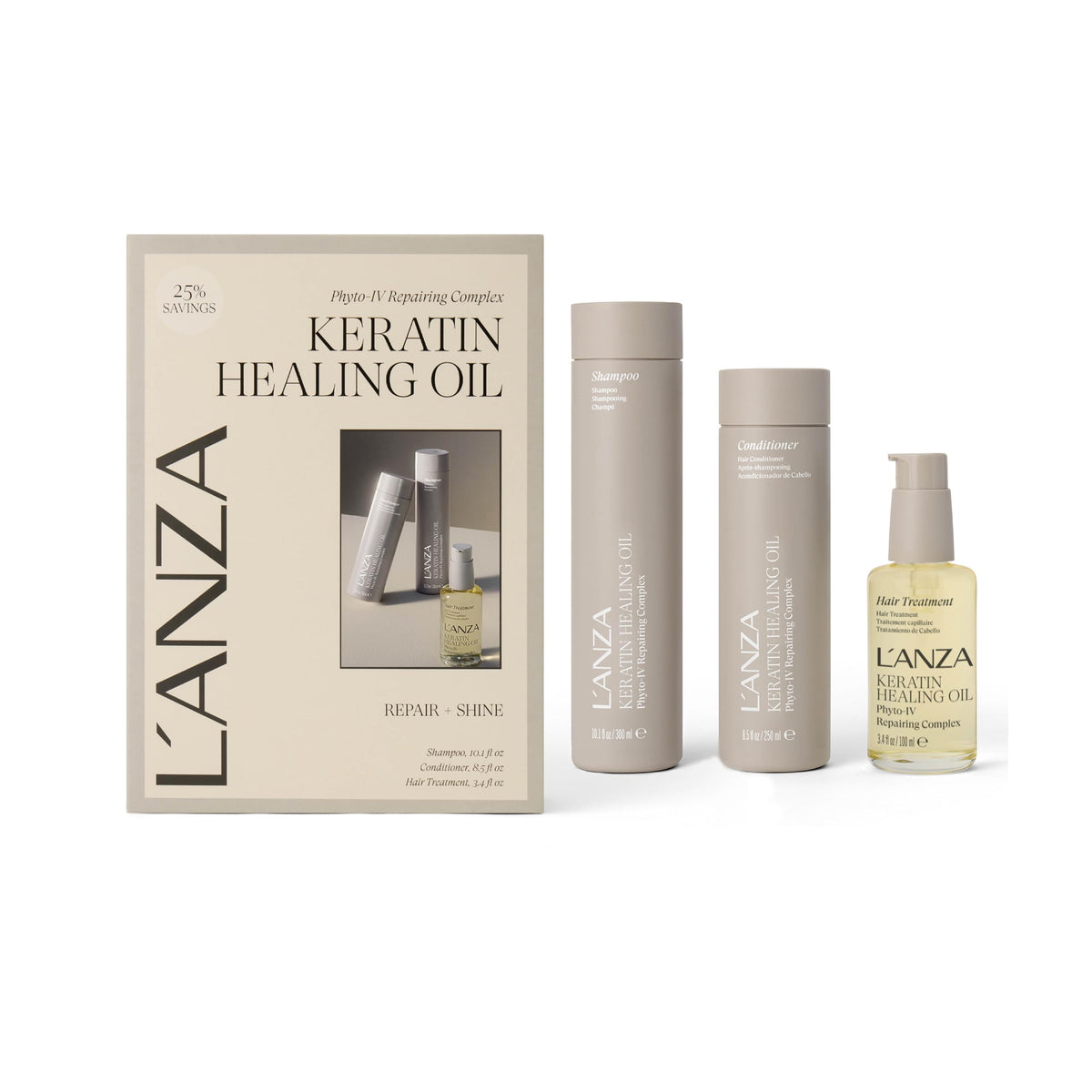 L’ANZA front packaging showing trio kit and easy routine benefit