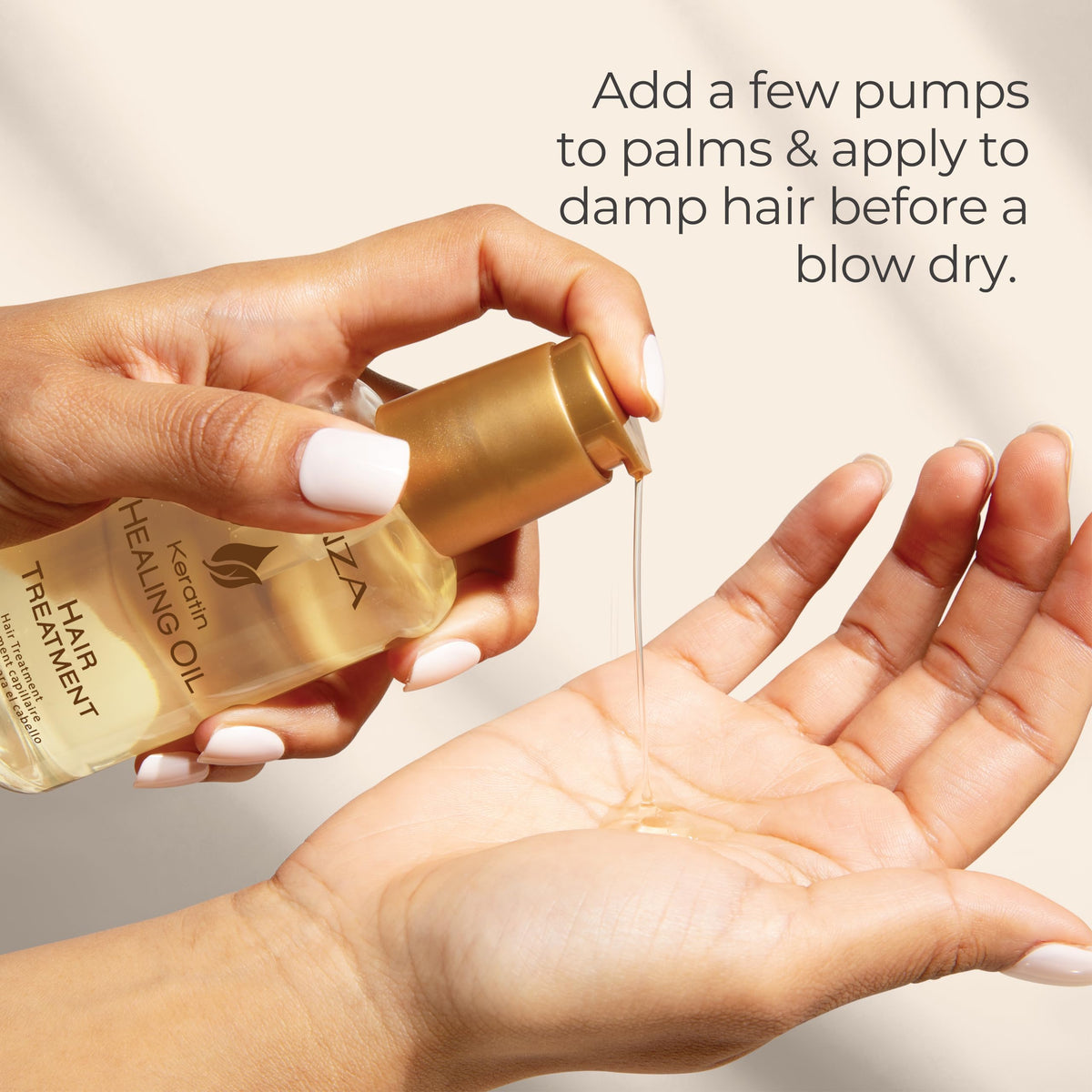 L’ANZA in-hand application demonstrating controlled dispensing and smoothness