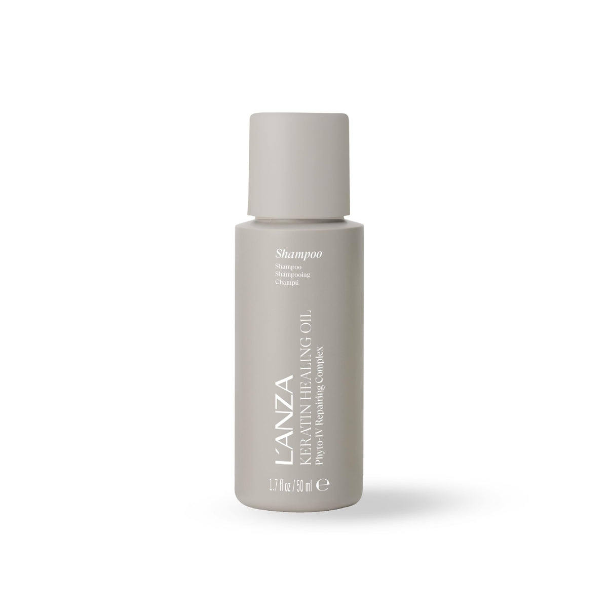 L’ANZA shampoo front packaging showing brand and travel-sized convenience