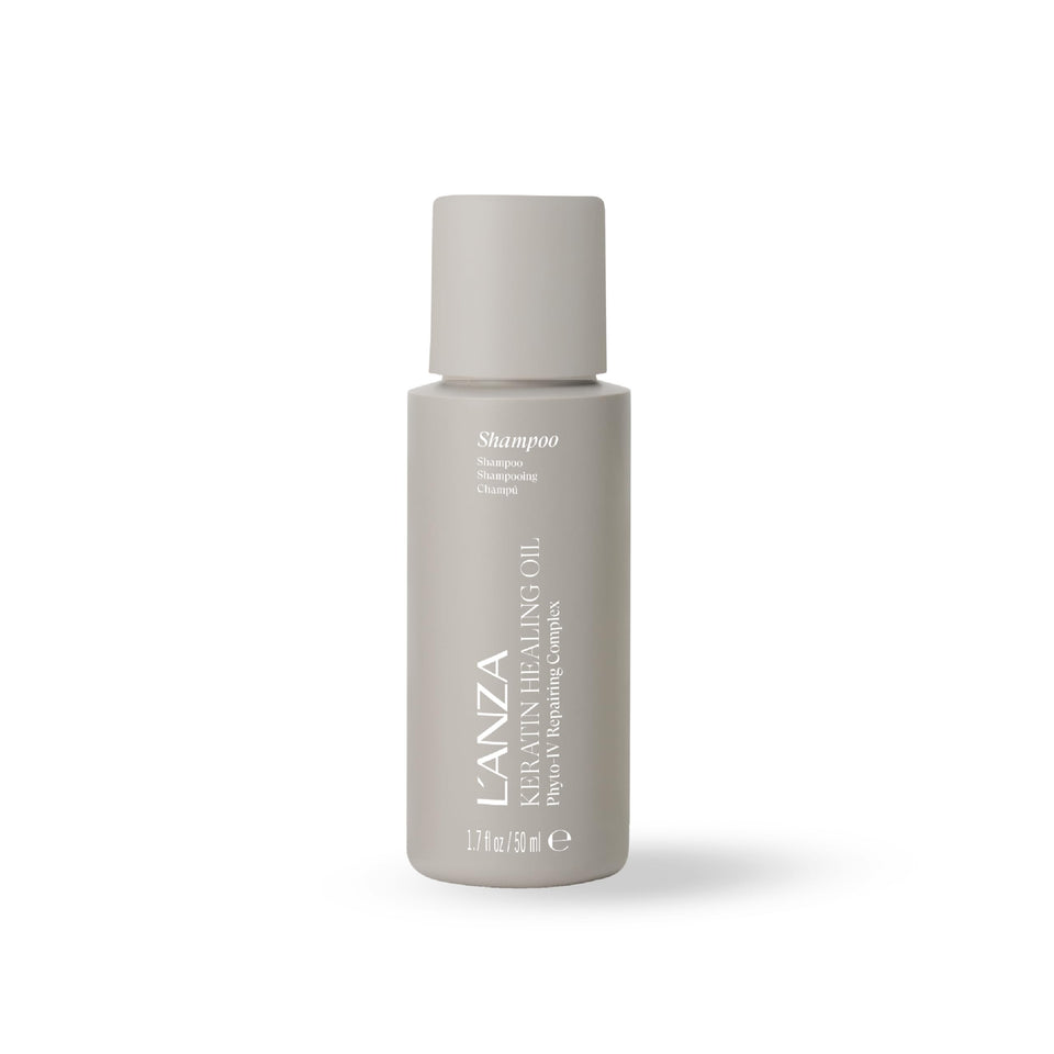 L’ANZA shampoo front packaging showing brand and travel-sized convenience