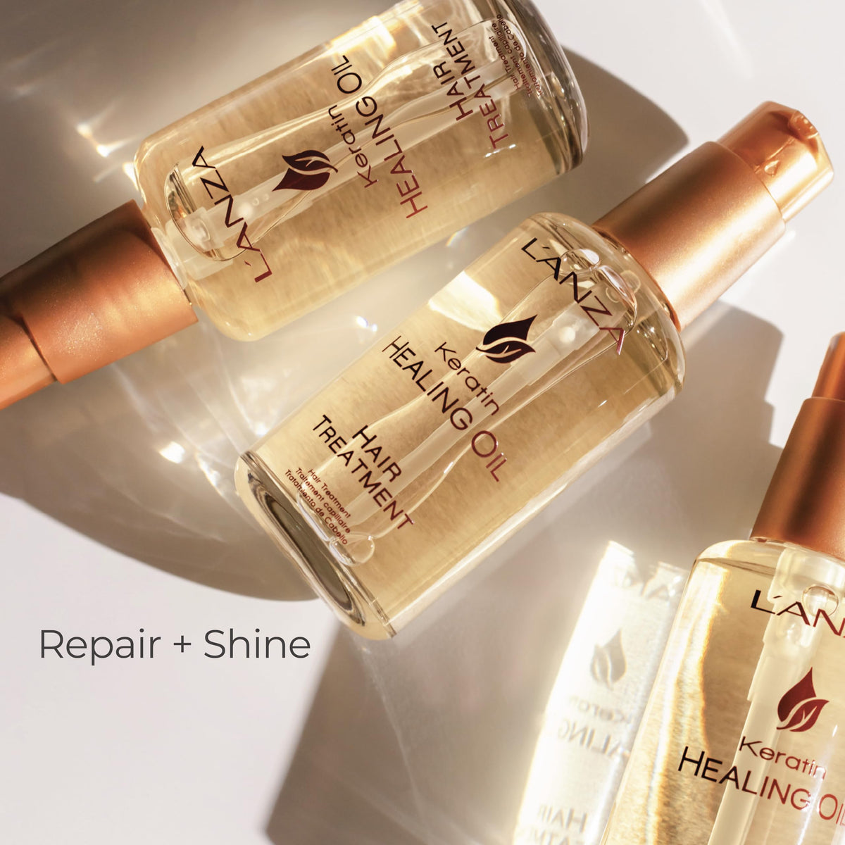 L’ANZA oil texture close-up highlighting lightweight, non-greasy finish