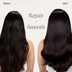 L’ANZA creamy oil texture on hand demonstrating lightweight, non-greasy finish for smooth hair