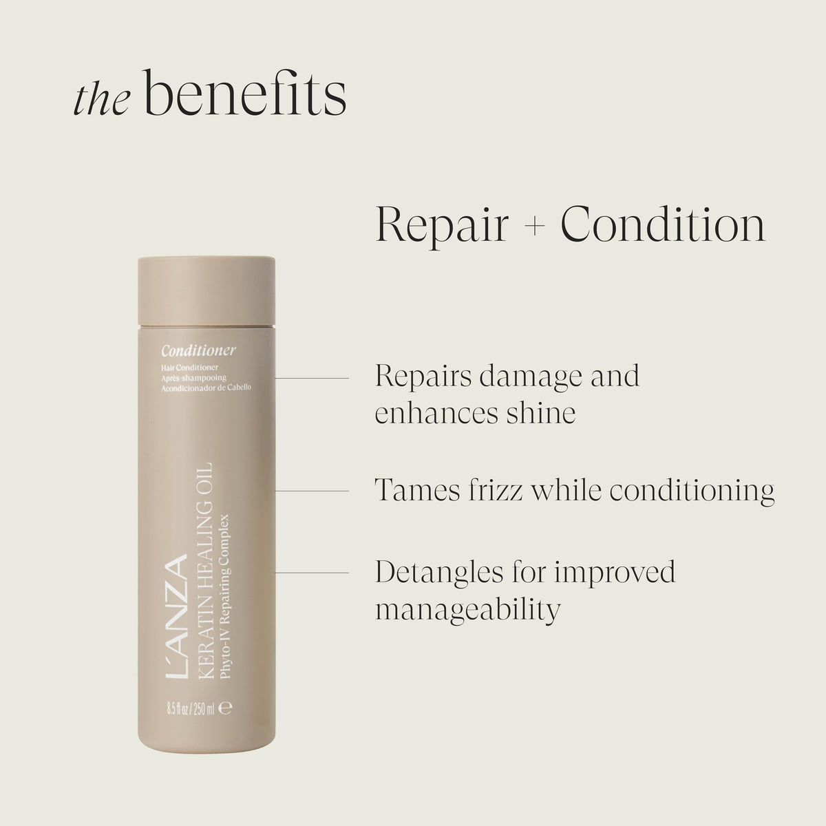 L’ANZA oil dropper with glossy oil showing smoothing benefit