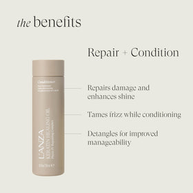 L’ANZA oil dropper with glossy oil showing smoothing benefit
