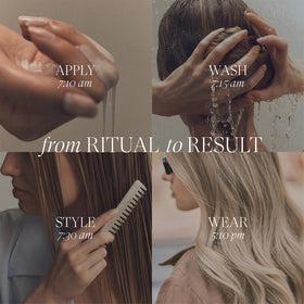 L’ANZA shampoo lathered on scalp demonstrating gentle cleansing and buildup removal