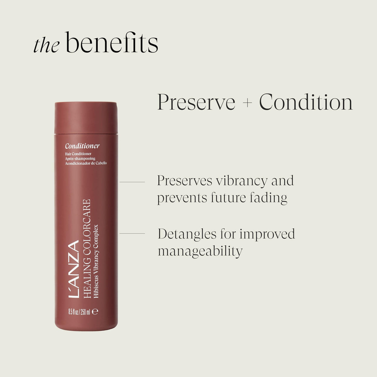 L’ANZA leave-in spray application demonstrating protection before styling
