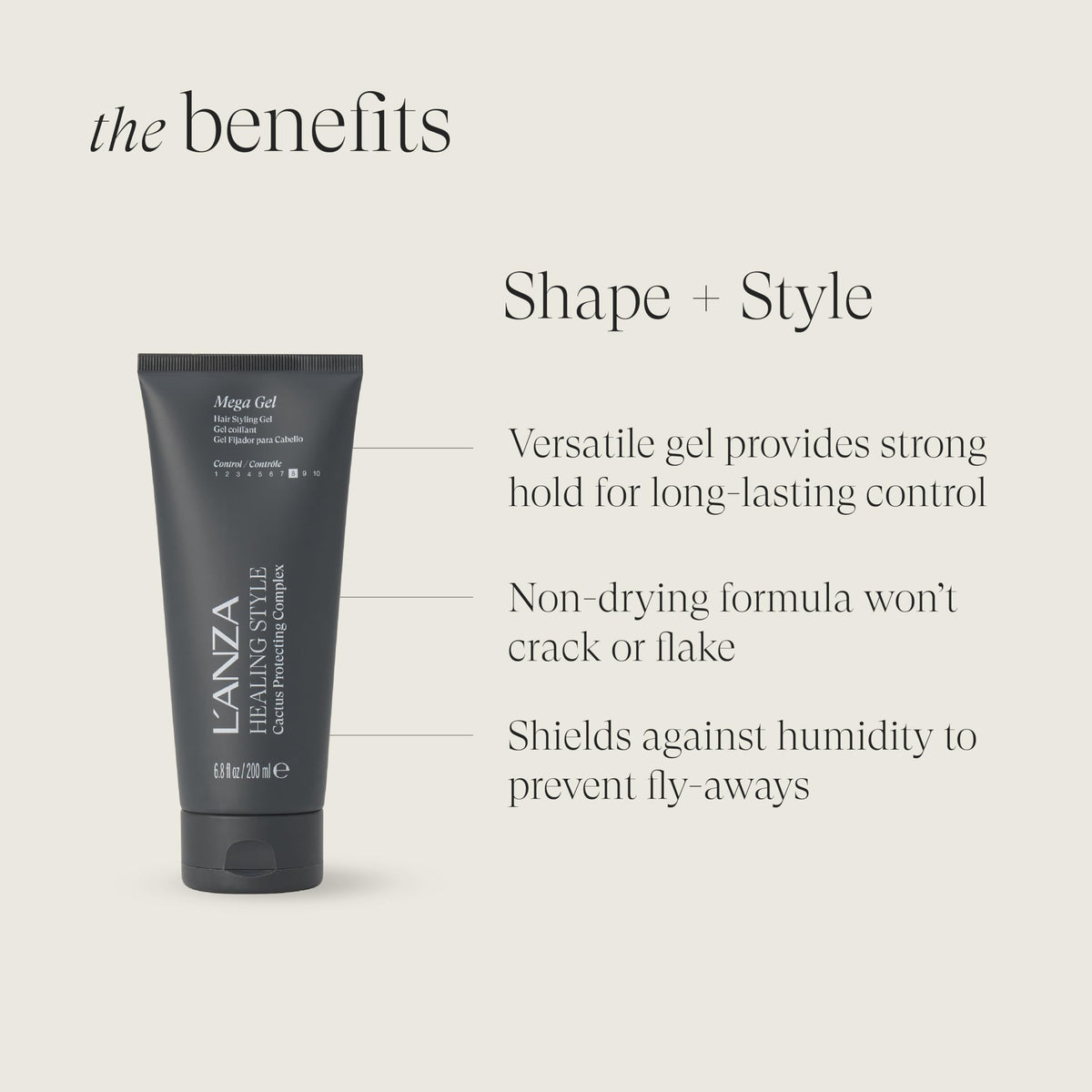 L’ANZA gel texture close-up highlighting smooth, non-flaky formula