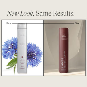 L’ANZA violet creamy pour texture demonstrating toning action