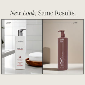 L’ANZA shampoo lather on hand demonstrating gentle cleansing and color protection benefit