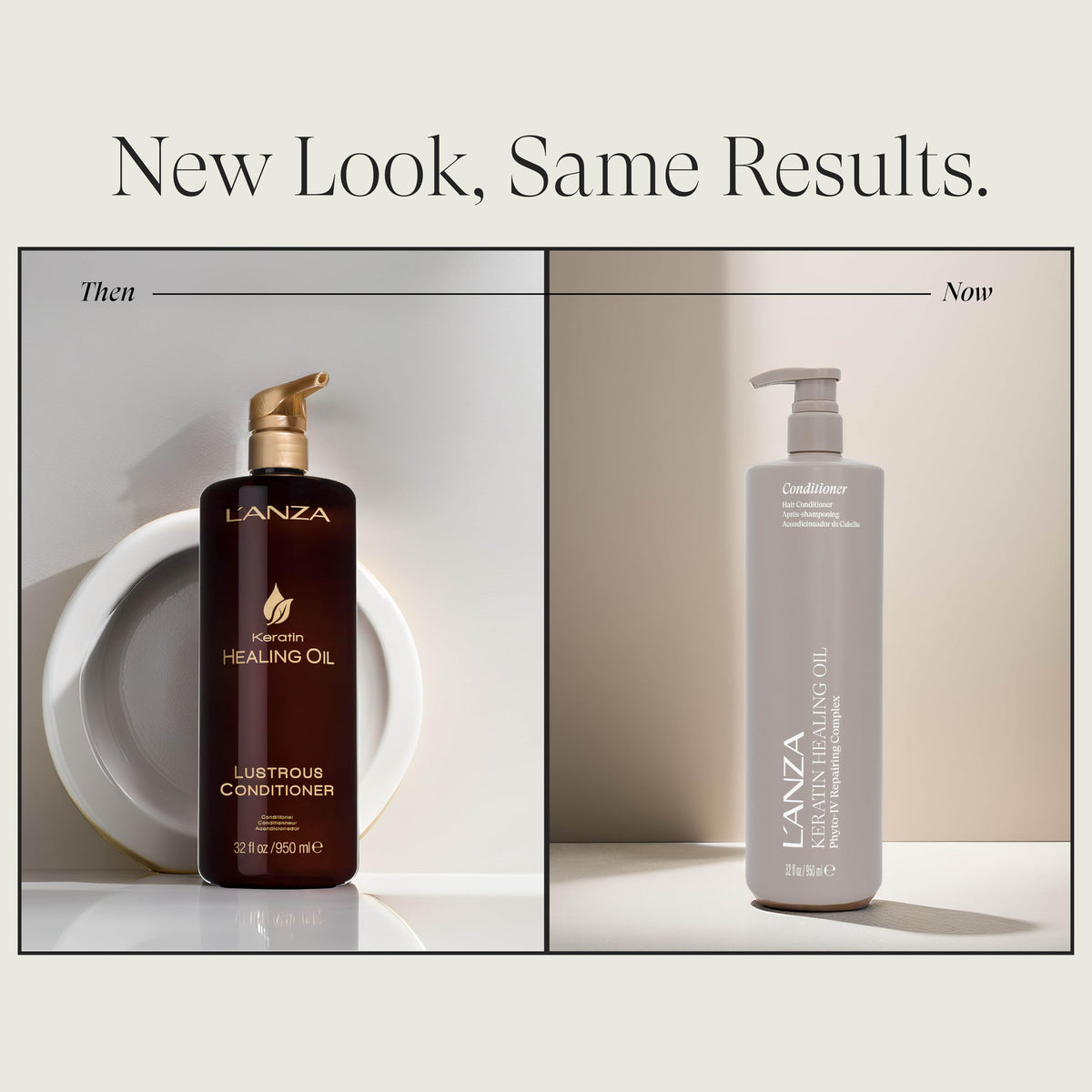 L’ANZA pouring conditioner into hand demonstrating smooth dispensing and control