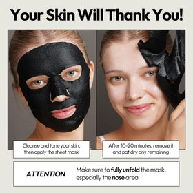 back label of LAPCOS charcoal mask showing ingredients and usage instructions for shopper clarity