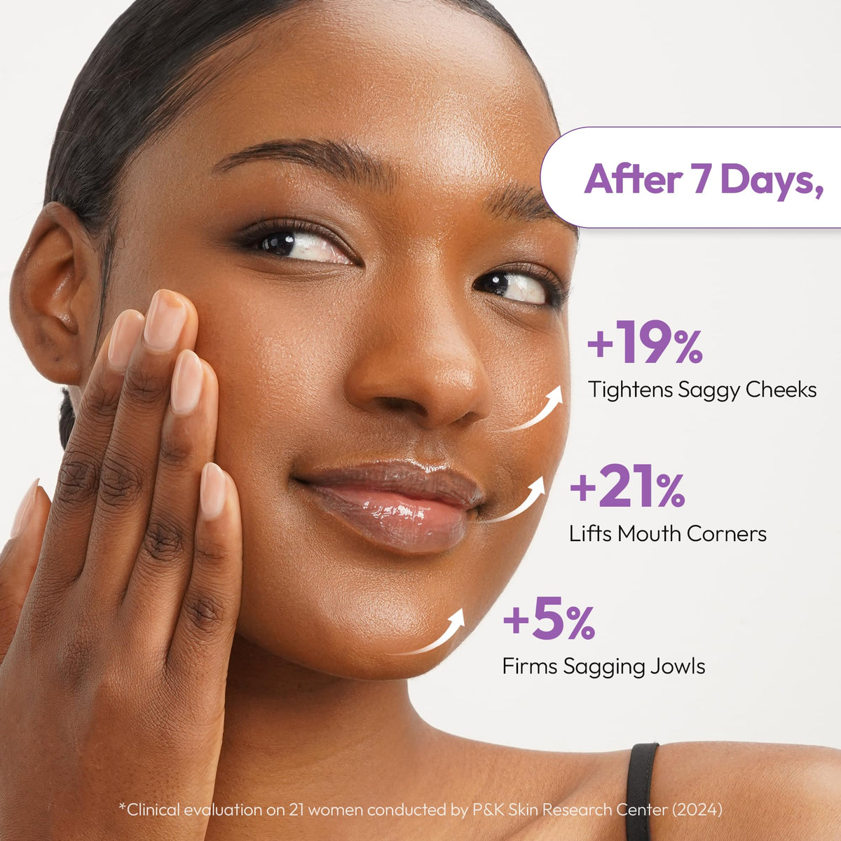 LAPCOS model wearing the overnight mask demonstrating comfortable fit and overnight hydration
