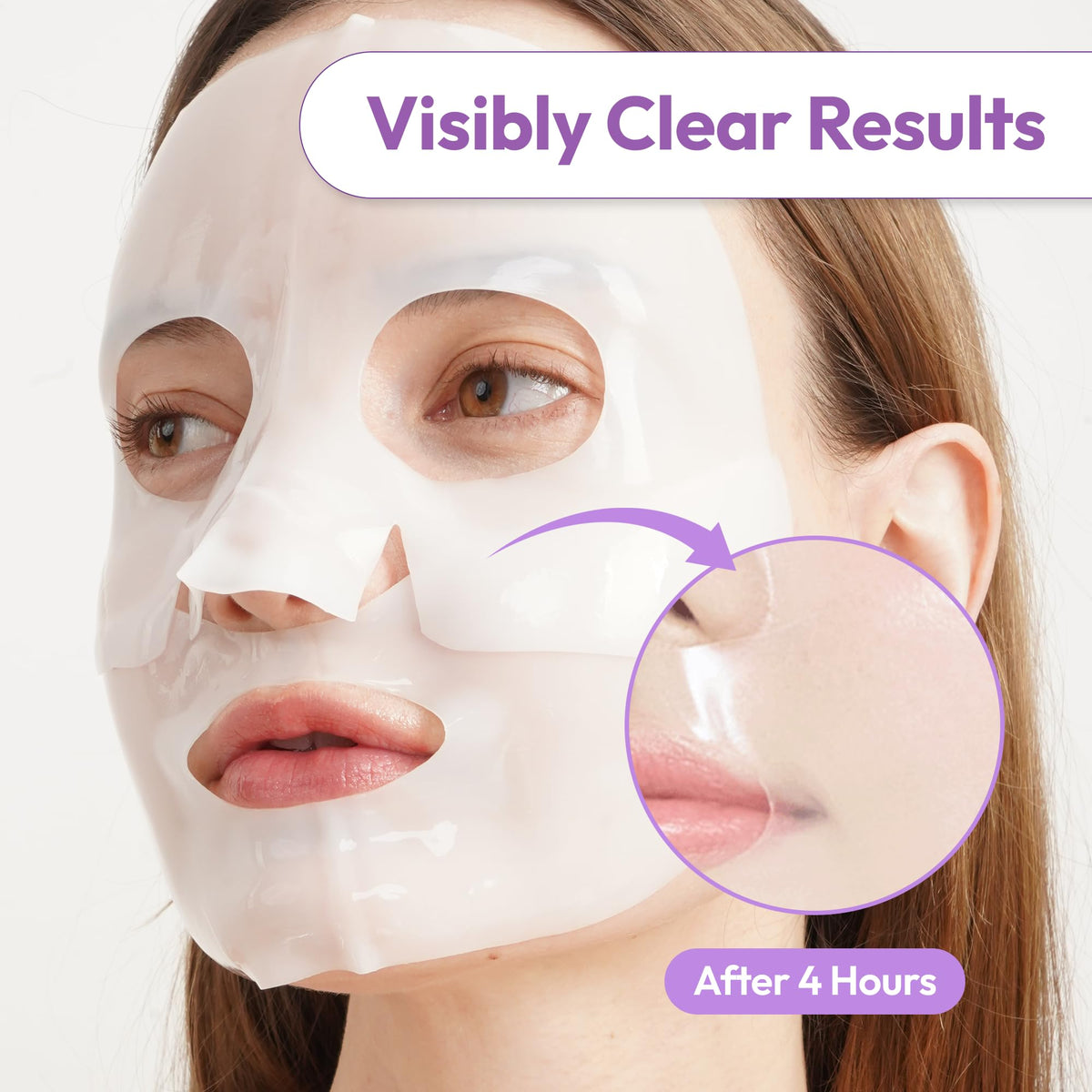 LAPCOS pouring serum onto hydrogel highlighting concentrated formulas for deep nourishment