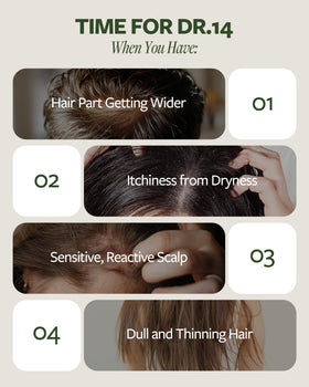LAPCOS DR.14 shampoo in hand during application, illustrating easy spread and rinseability
