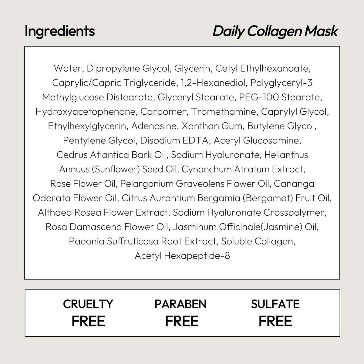 LAPCOS side label close-up showing ingredients list and clean formulation benefit