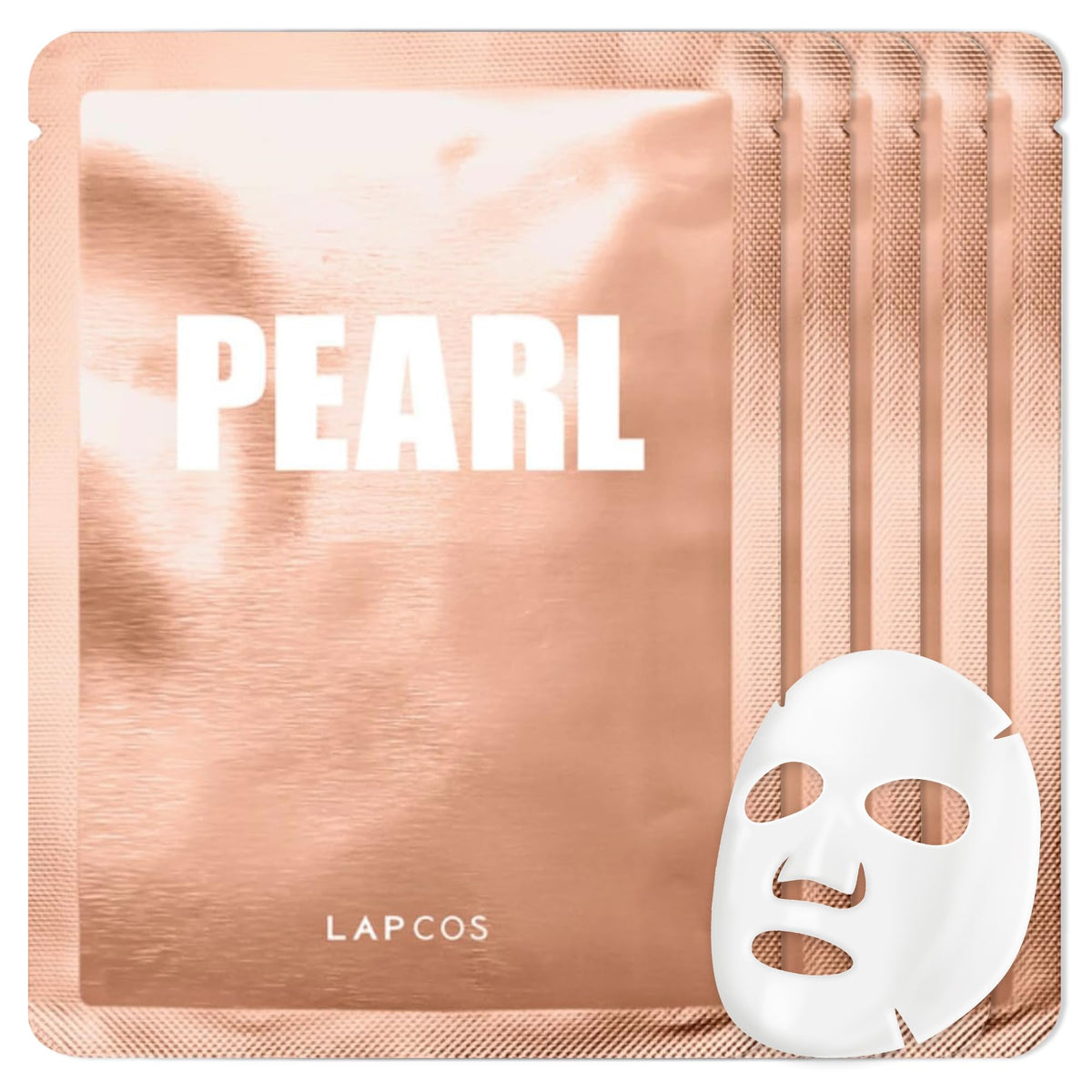 LAPCOS front packaging view showing five mask packets and brand benefit
