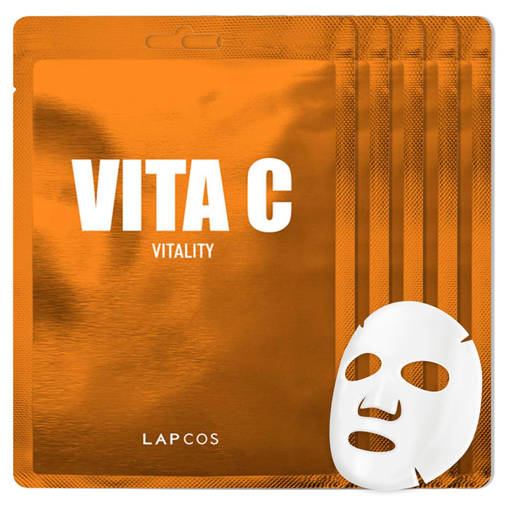 LAPCOS front packaging showing pack of five masks and benefits