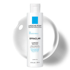 La Roche-Posay bottle front packaging showing product and benefit of pore refining