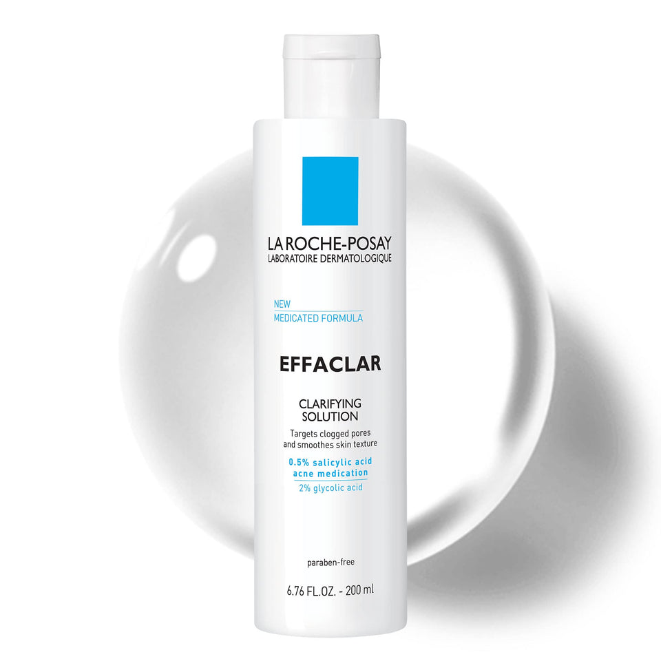 La Roche-Posay bottle front packaging showing product and benefit of pore refining