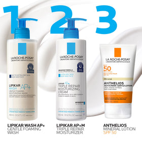 La Roche-Posay ingredient label close-up highlighting zinc oxide and titanium dioxide