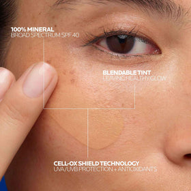 La Roche-Posay cream texture close-up highlighting lightweight, blendable finish