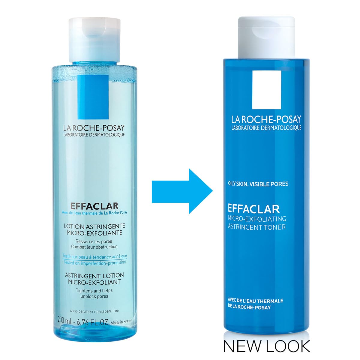 La Roche-Posay bottle in hand for size comparison and travel-friendly benefit