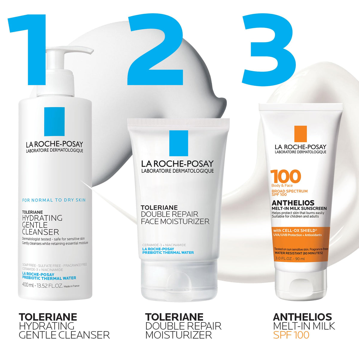 La Roche-Posay tube in hand for scale and easy daily application convenience