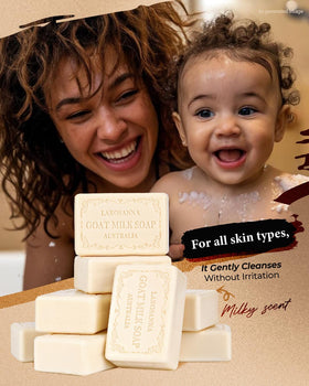larosanna ingredients label highlighting goat milk and plant oils