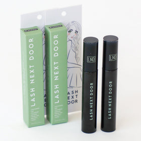 Lash Next Door on vanity showing everyday use and polished makeup routine benefit