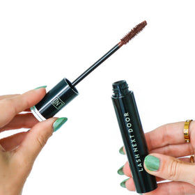 Lash Next Door mascara stroke showing buildable texture and even coverage