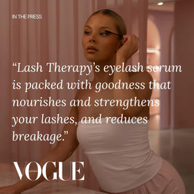 Lash Therapy Australia on bathroom counter in morning routine for daily use benefit