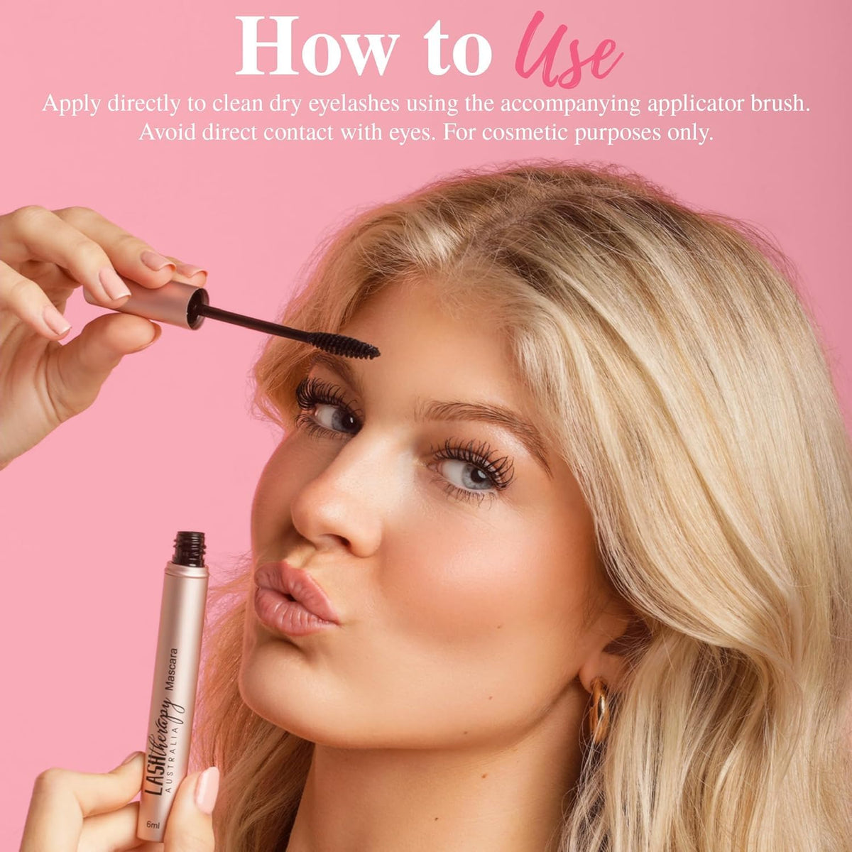 Lash Therapy Australia lifestyle model wearing mascara for day-to-night look