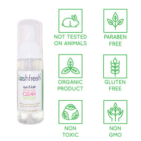 Lashfresh in use gently cleansing eyelash extensions for safe, residue-free results