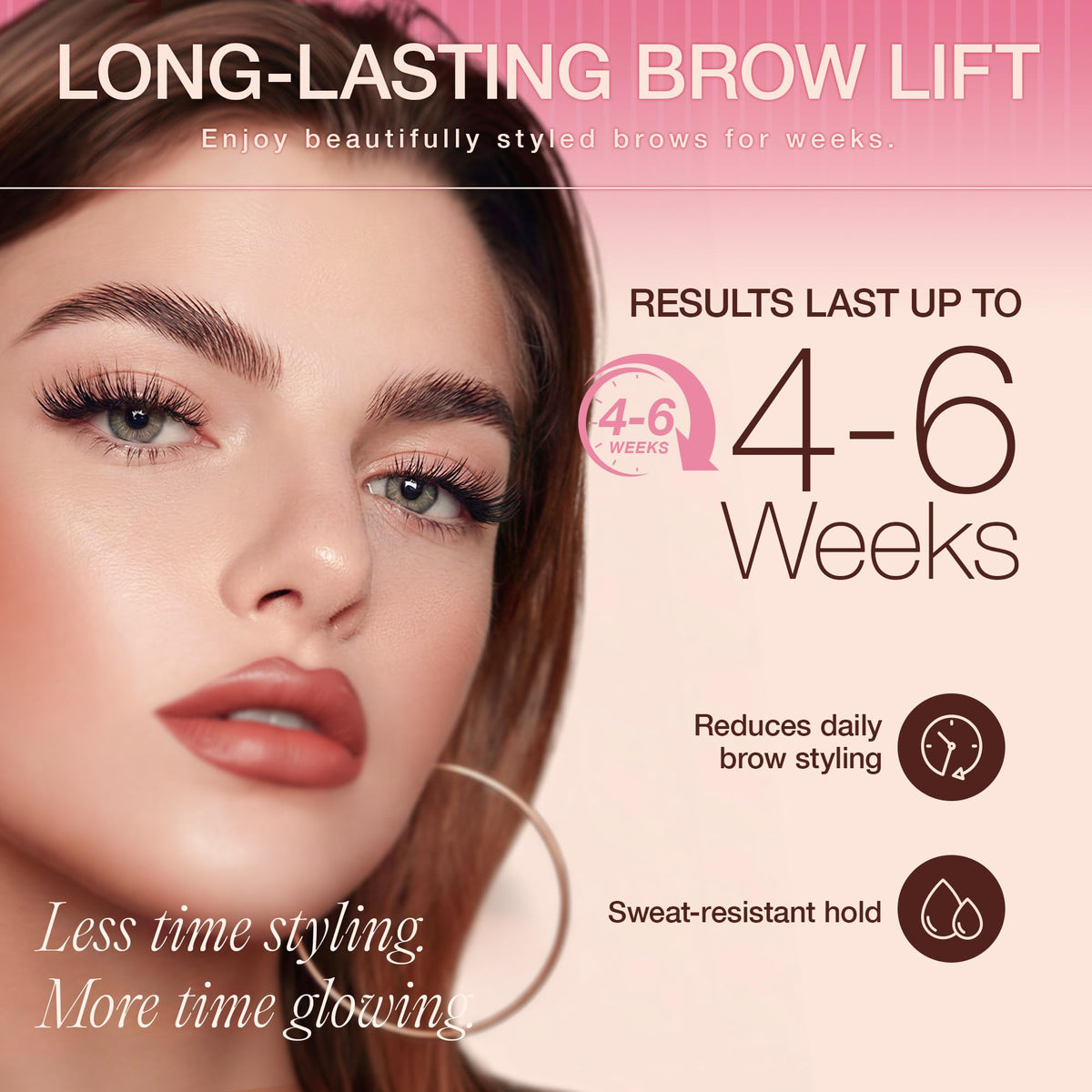 LASHVIEW application process in hand showing controlled, salon-style benefit
