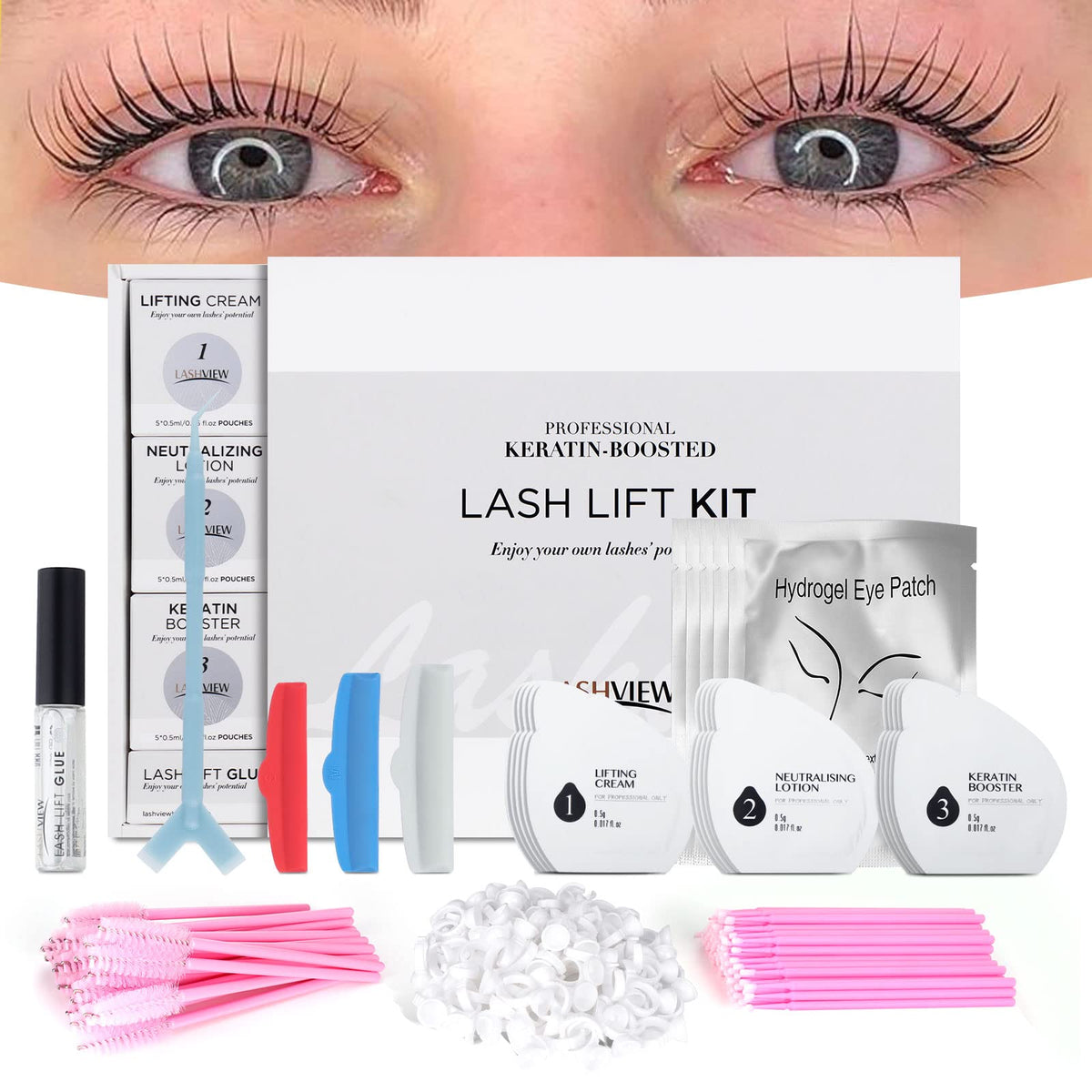 LASHVIEW front packaging showing kit and branding for clear purchase decision