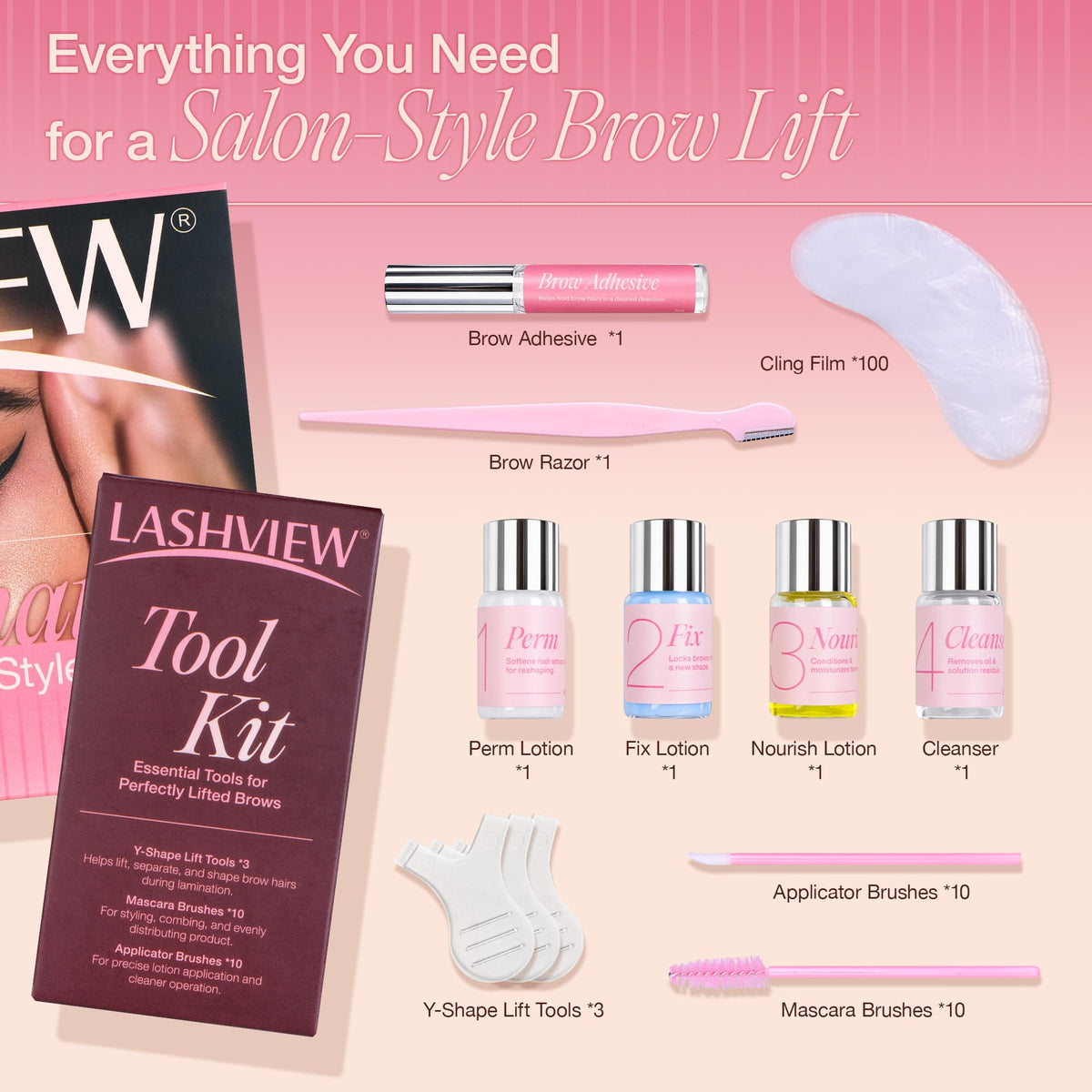 LASHVIEW label and ingredients panel showing product transparency benefit