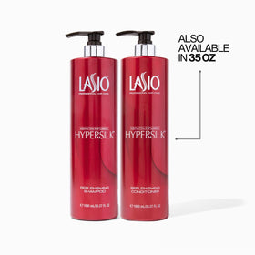 Lasio bottle label closeup highlighting keratin, amber extract and jojoba