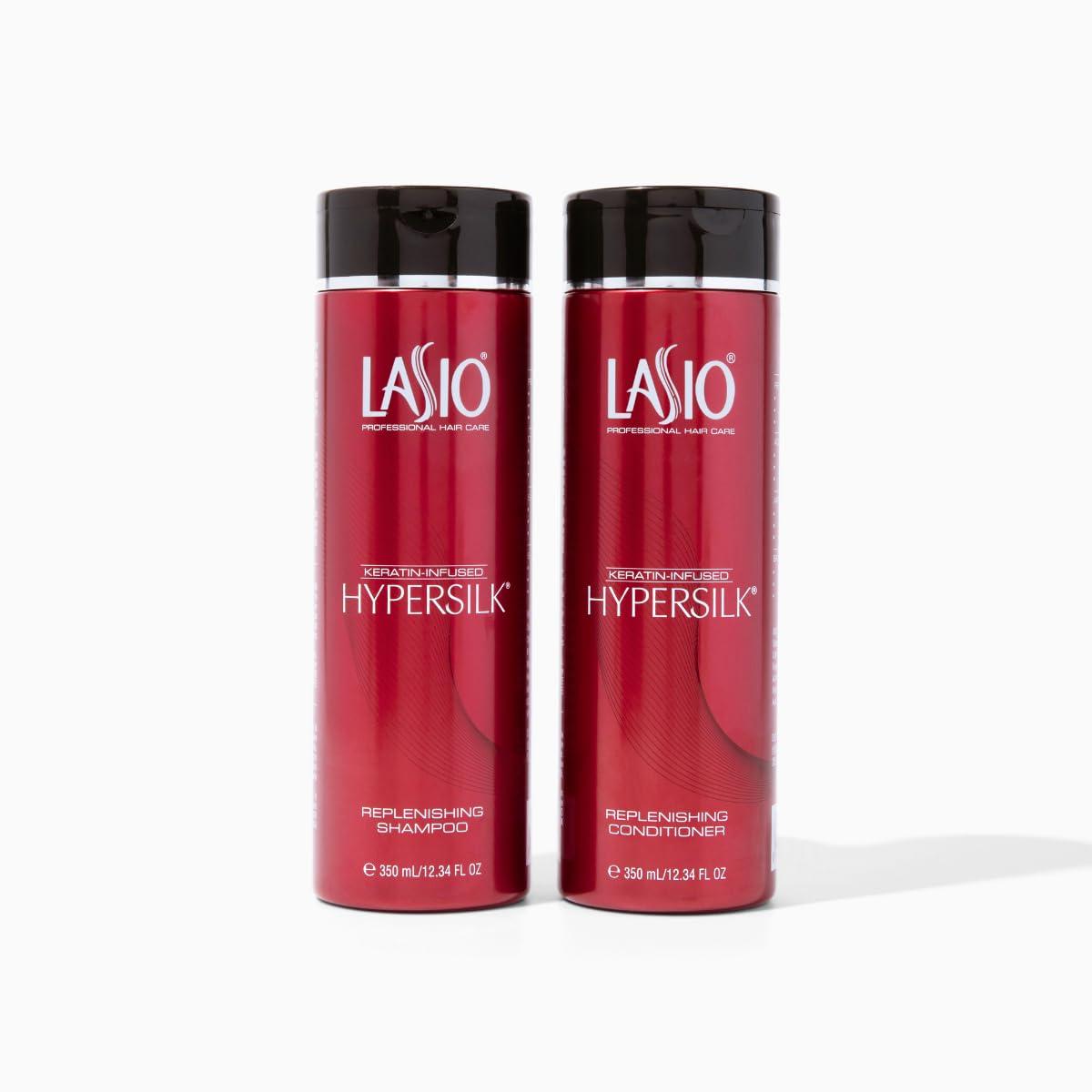 Lasio front packaging duo showing full bottles and nourishing benefits