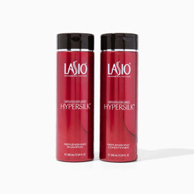 Lasio front packaging duo showing full bottles and nourishing benefits