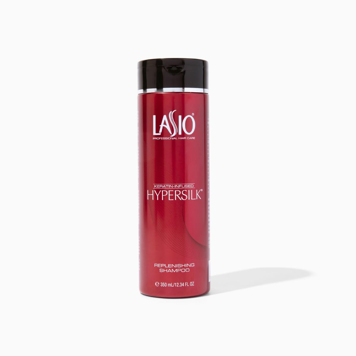 Lasio front bottle showing product and branding, highlights repair benefits