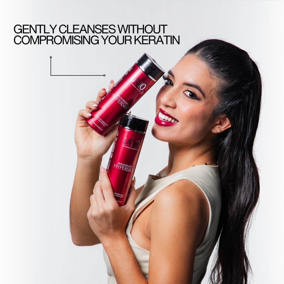 Lasio label close-up with ingredients visible and clear benefit callout