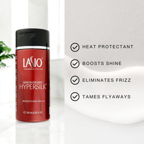 Lasio texture close-up of balm on fingers demonstrating smooth, lightweight feel