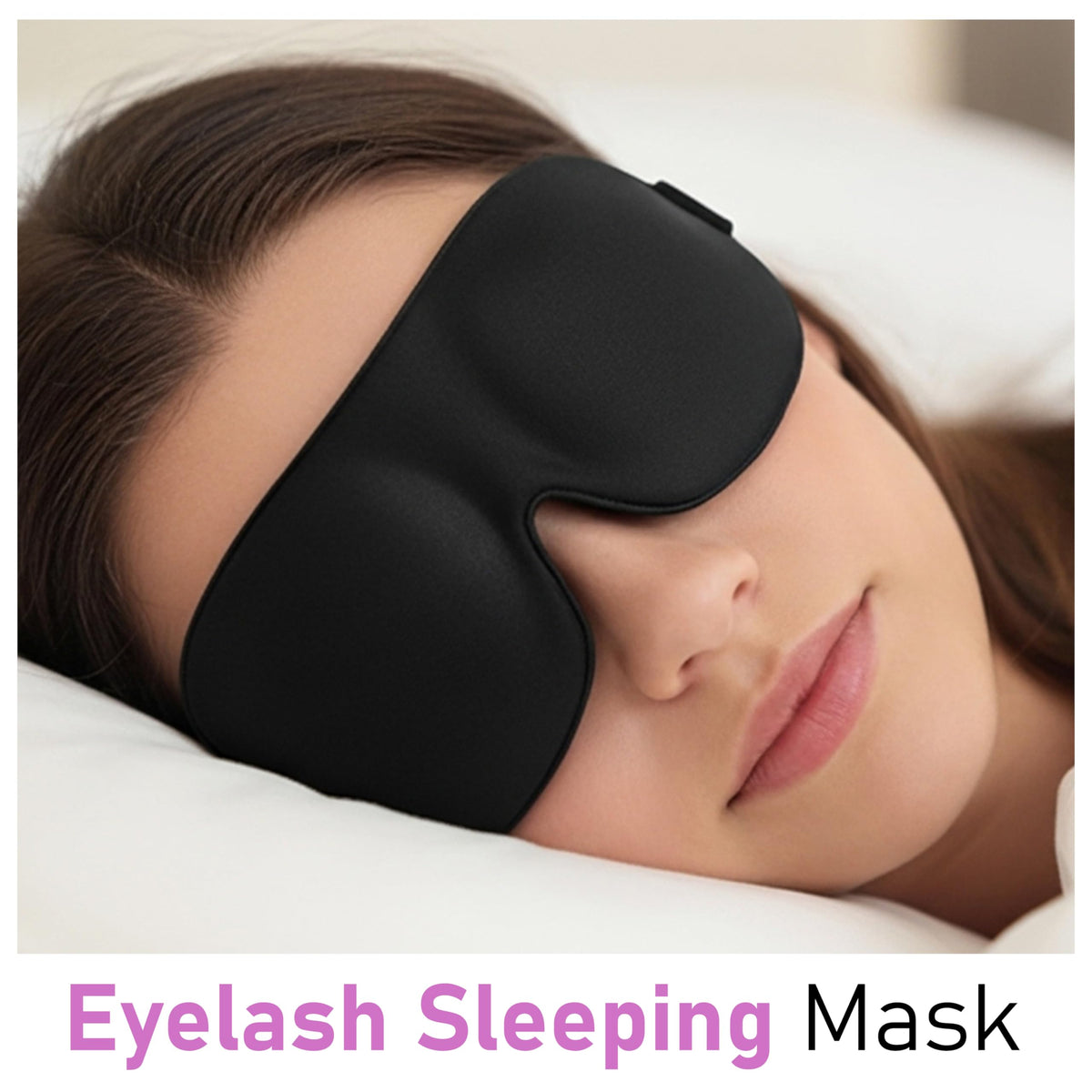 Lasting Lashes contoured sleep mask illustrating deep cavities for lash protection