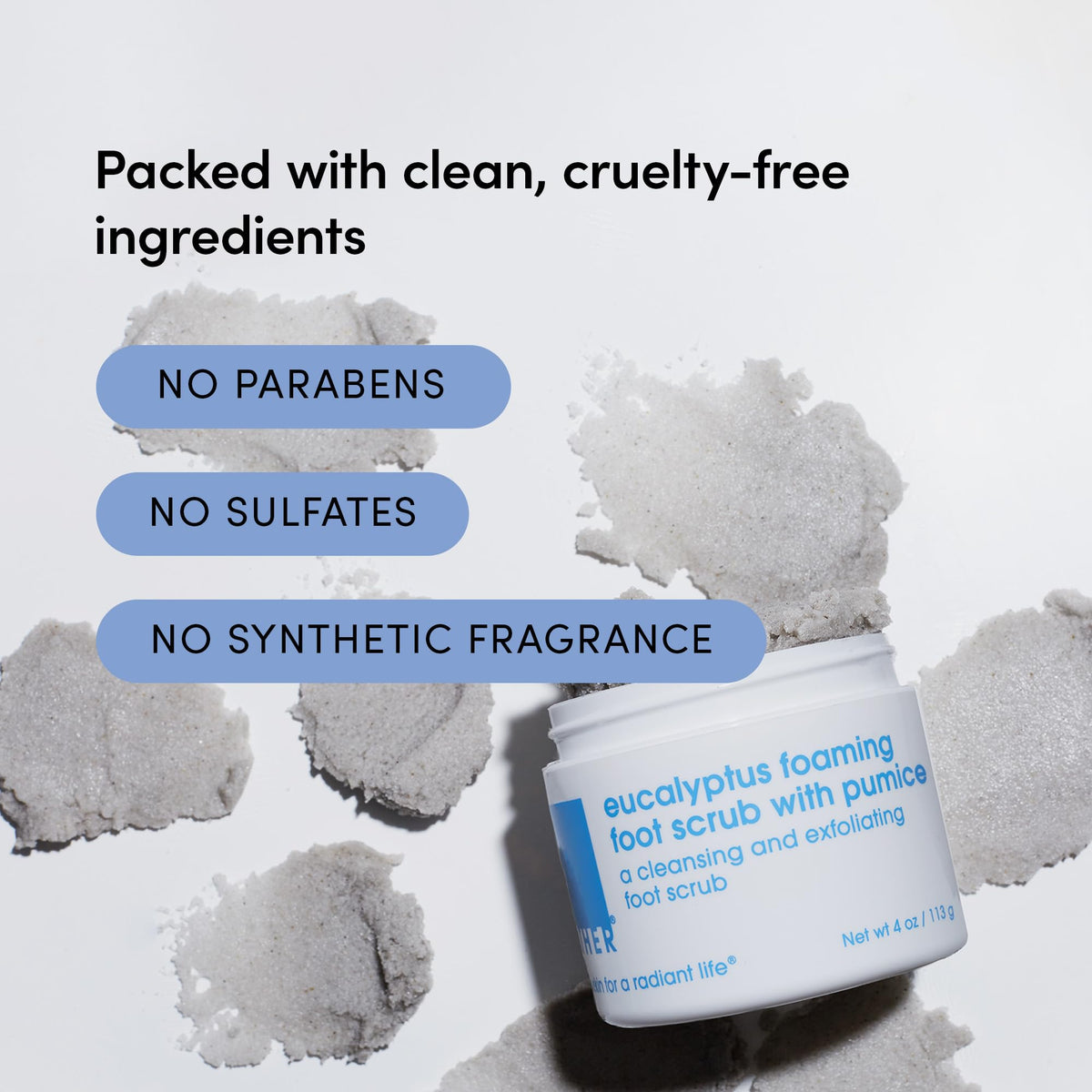 LATHER 4 oz jar next to ruler showing compact travel-friendly benefit