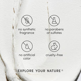 LATHER label close-up highlighting botanical ingredients and clean formula