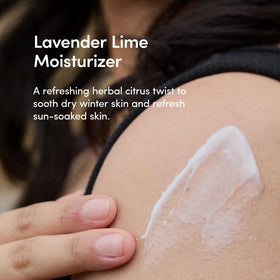 LATHER lotion texture close-up on skin highlighting smooth, non-greasy absorption benefit