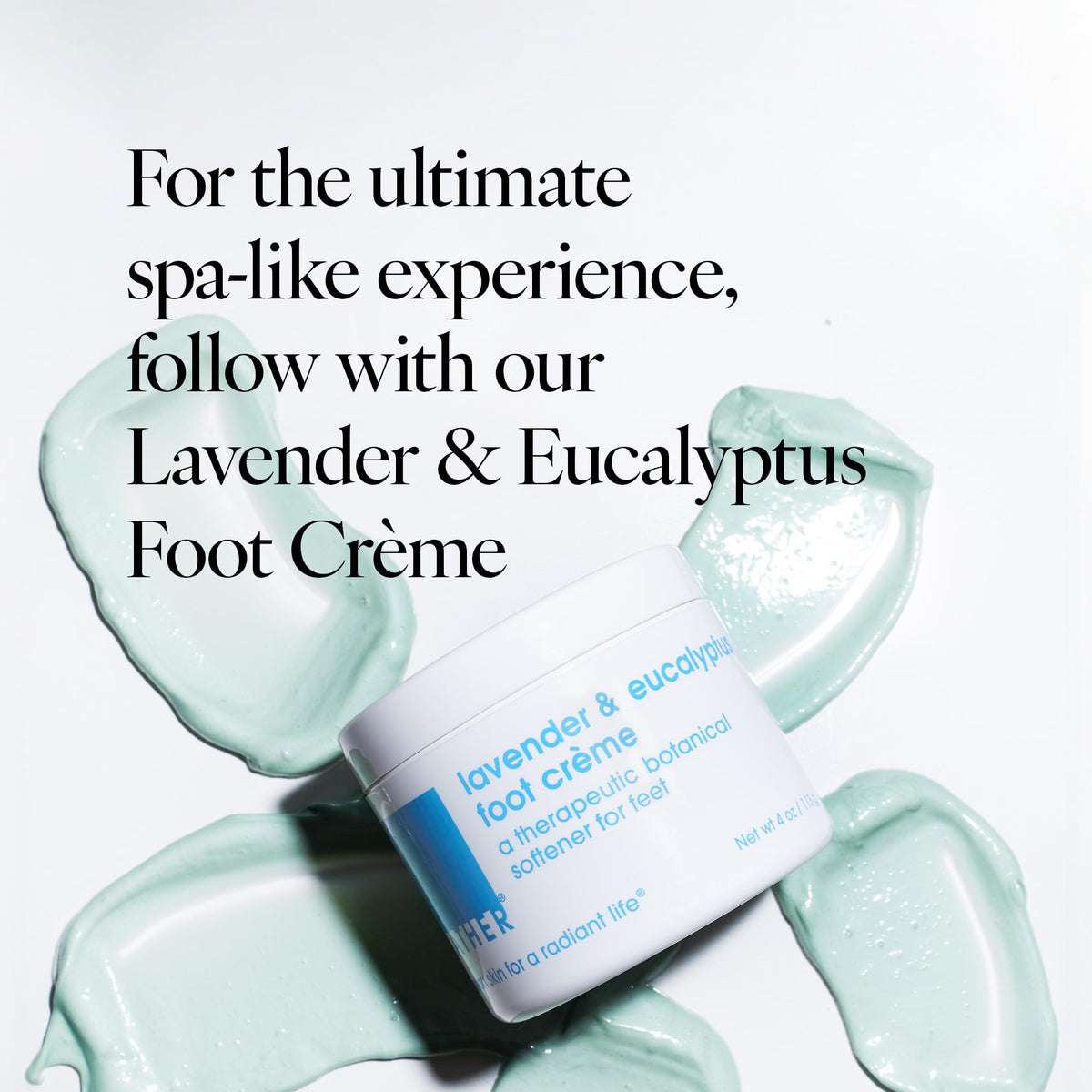 LATHER product styled in bathroom spa setting suggesting at-home pampering