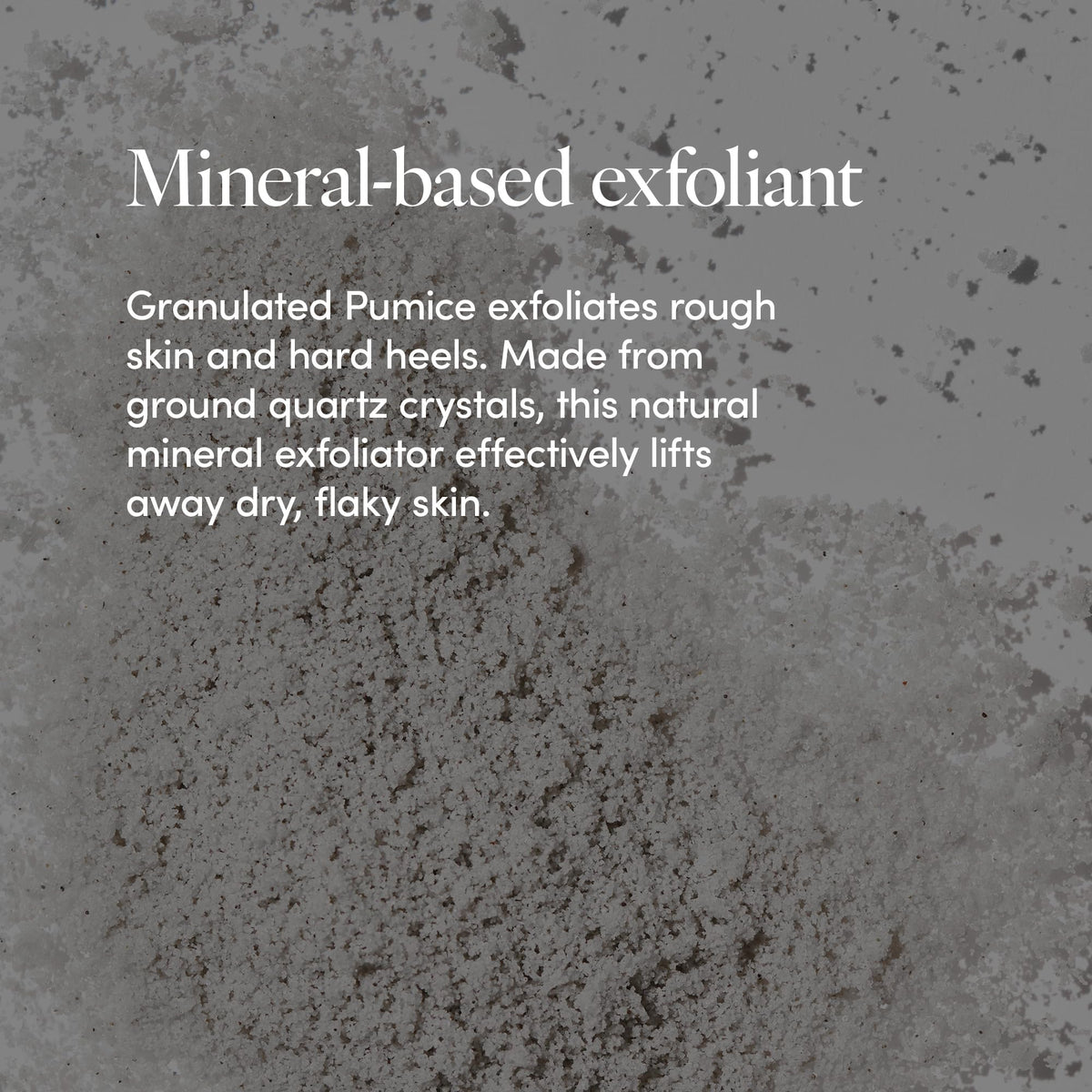 LATHER close-up pumice granules highlighting mechanical exfoliation benefit
