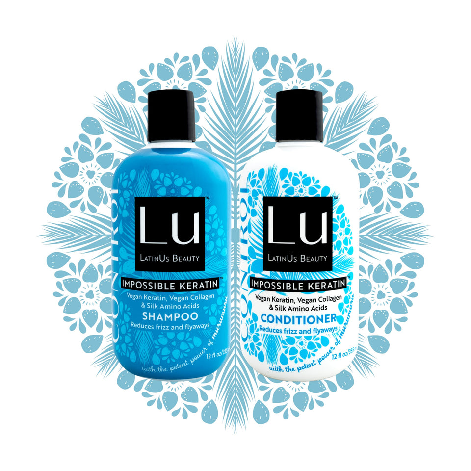 LATINUS front packaging of Lu Control Set shows bottles and benefits